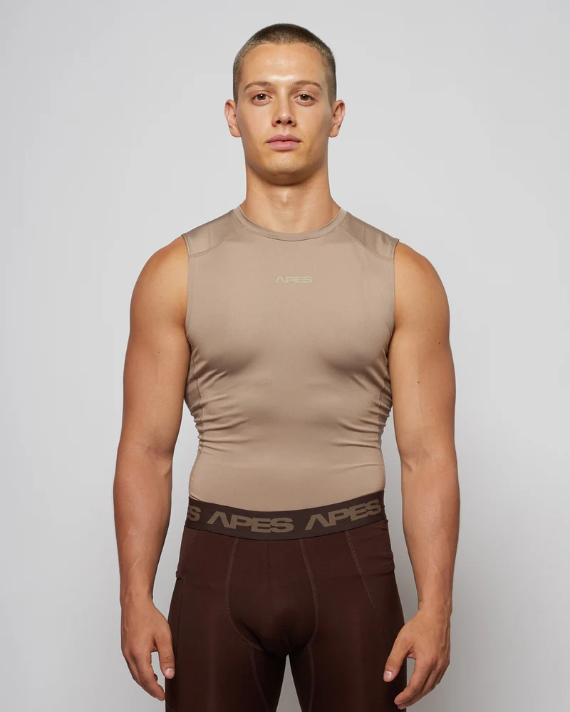 Skin Compression TANK - Taupe