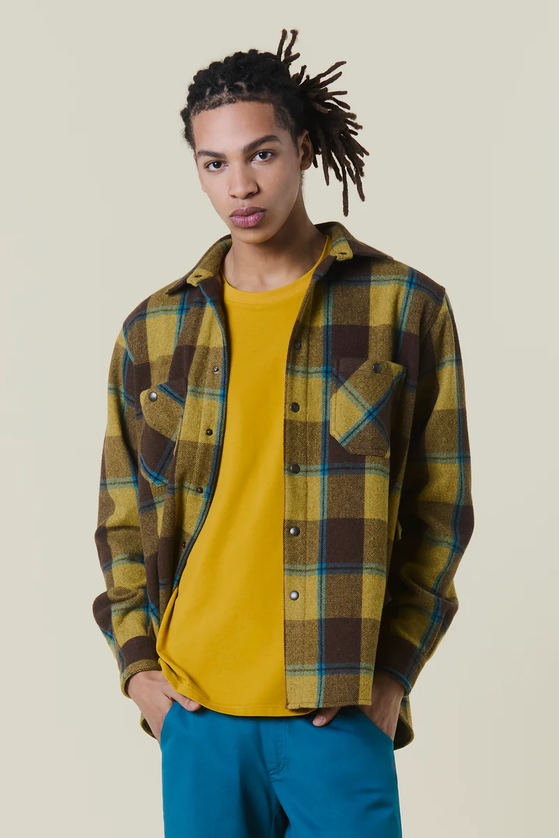 Chemise en flanelle de laine à carreaux