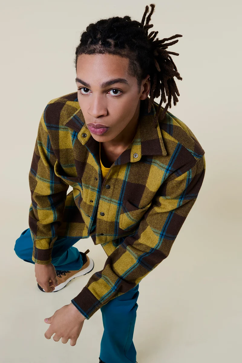 Chemise en flanelle de laine à carreaux