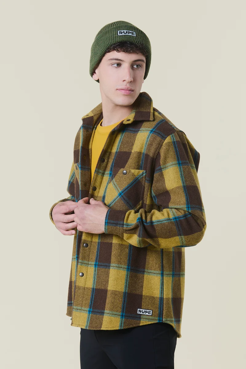 Chemise en flanelle de laine à carreaux