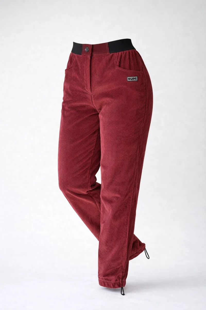 Pantalon femme RILA - Velours Bordeaux 2025