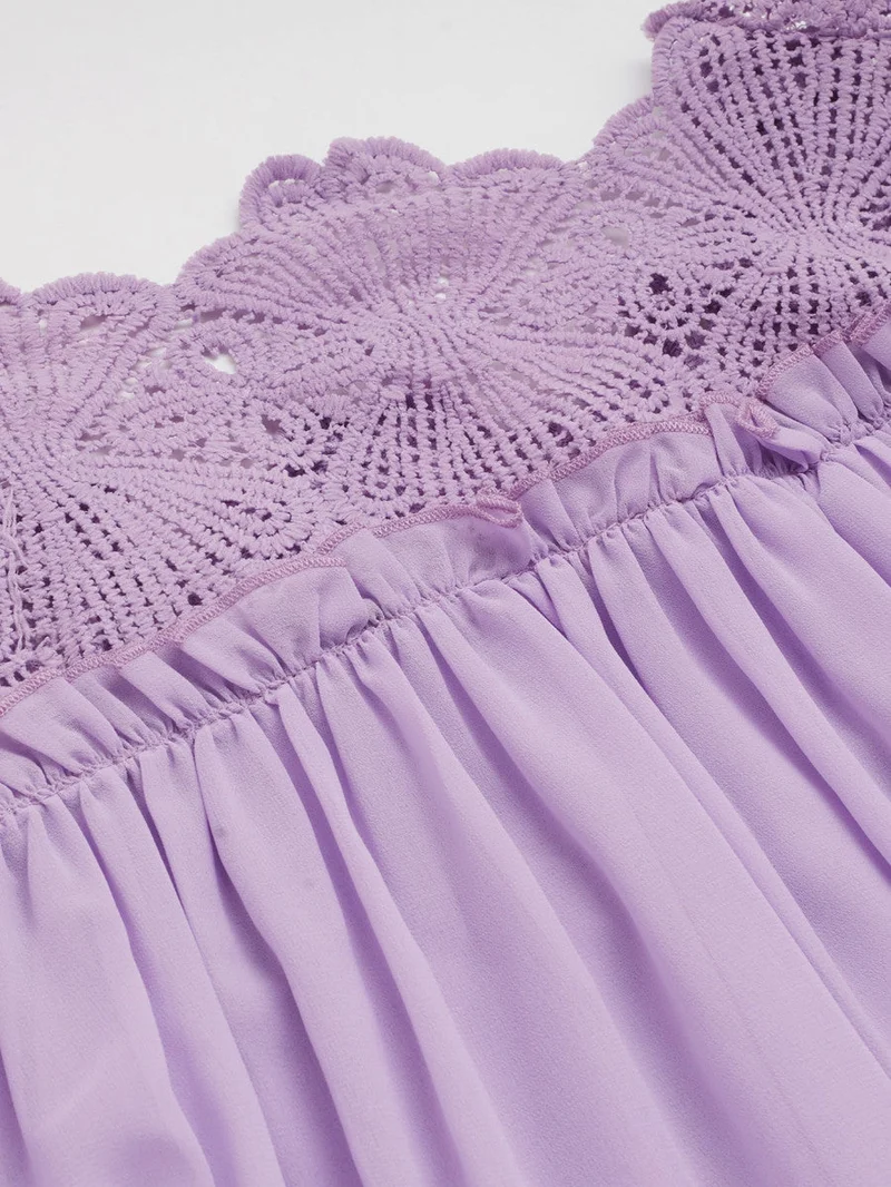 Lace Yoke Smock Top