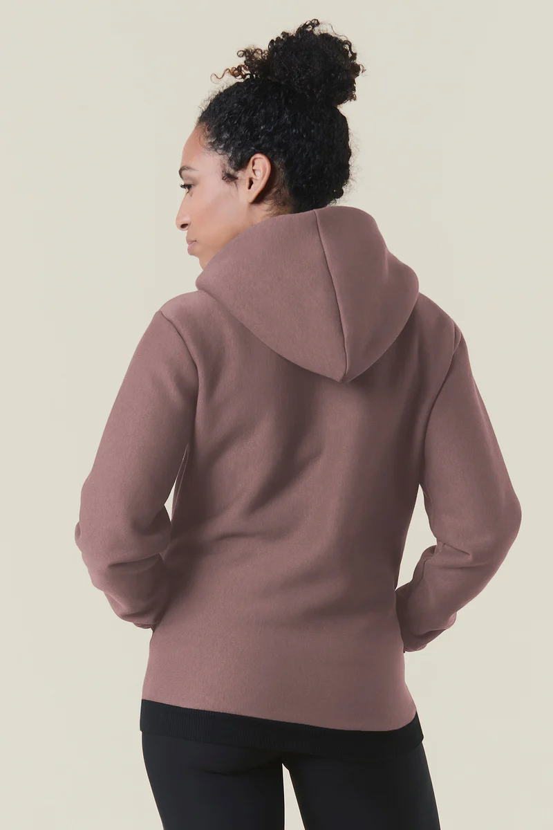 Sweat à capuche zippé - Femme - Mauve