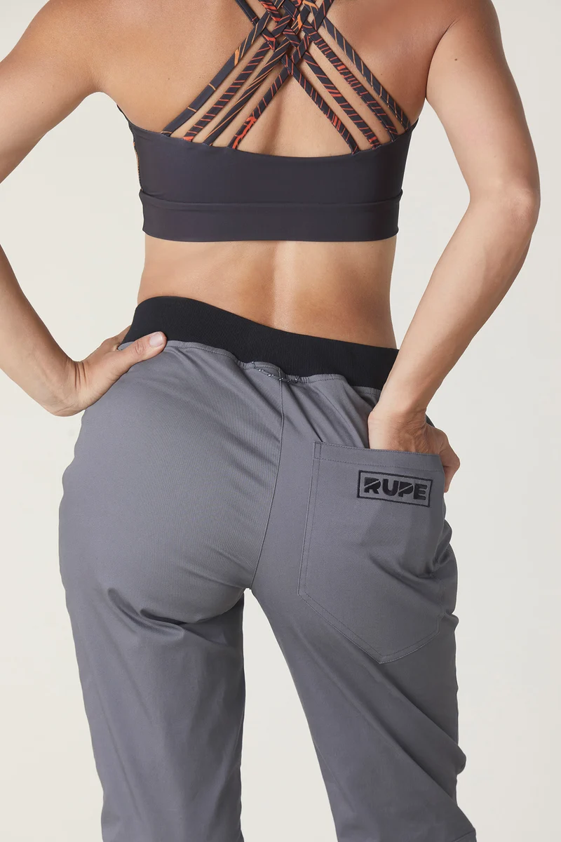 Pantalon d'escalade ANDE - gris femme fait main
