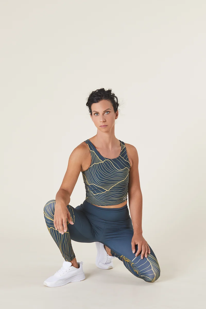 Haut de sport Femme Montagne Sarcelle - 2 styles en 1