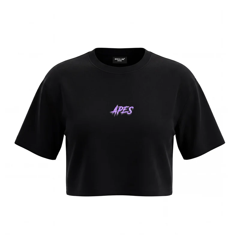 Hell Dog Core Edit Crop Oversize T-shirt - Black