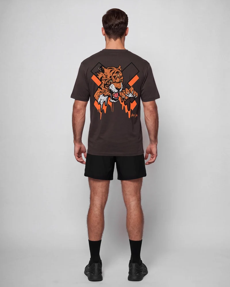 Tiger Core Edit Oversize T-shirt - Dark Brown
