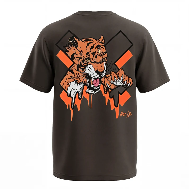 Tiger Core Edit Oversize T-shirt - Dark Brown
