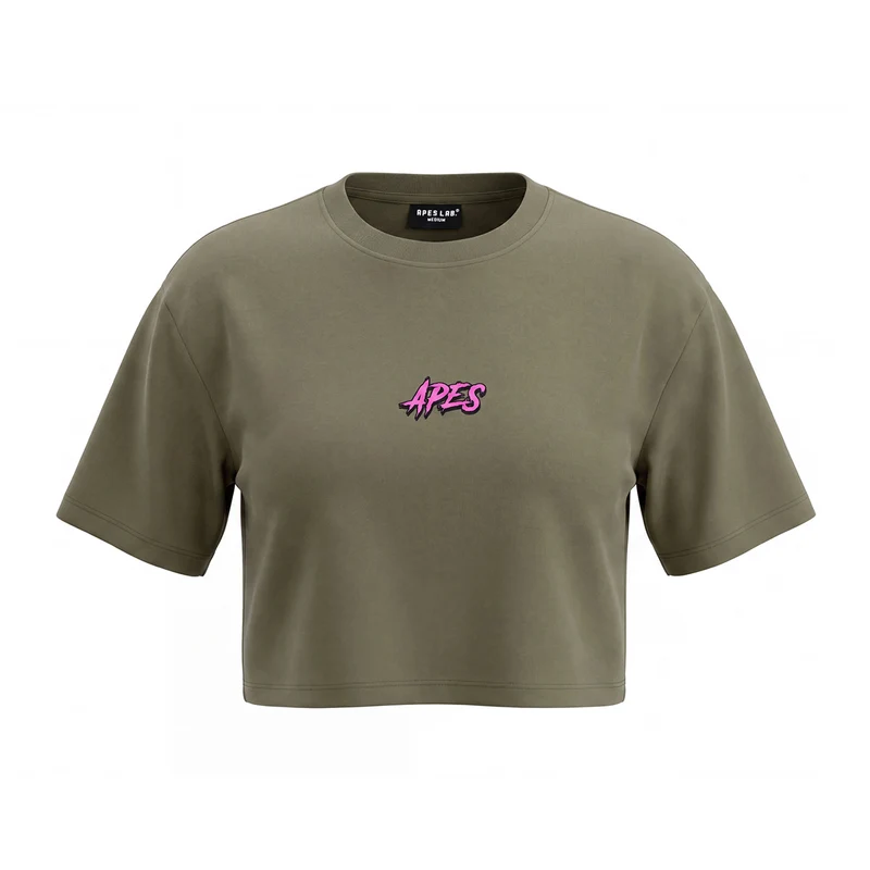 Snake Core Edit Crop Oversize T-shirt - Mud