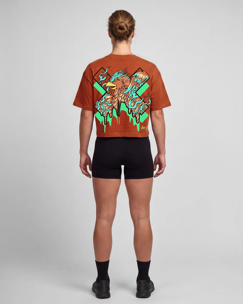 Phoenix Core Edit Crop Oversize T-shirt - Rust
