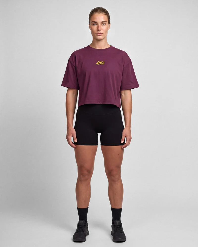 Dragon Core Edit Crop Oversize T-shirt - Dark Fuchsia