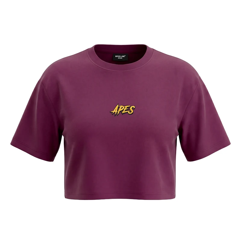 Dragon Core Edit Crop Oversize T-shirt - Dark Fuchsia