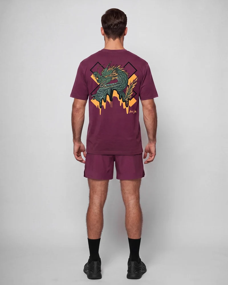 Dragon Core Edit Oversize T-shirt - Dark Fuchsia
