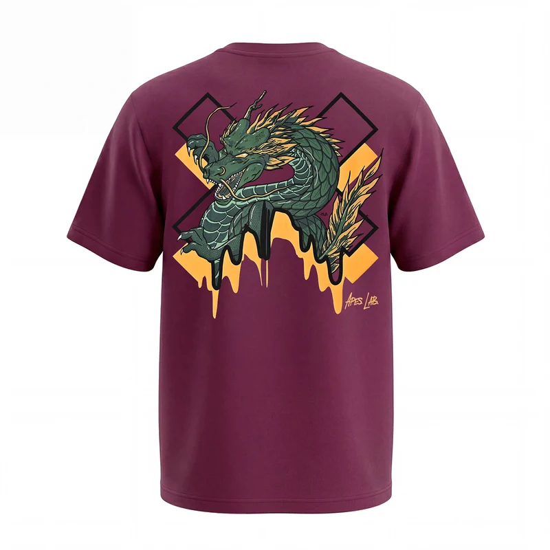 Dragon Core Edit Oversize T-shirt - Dark Fuchsia