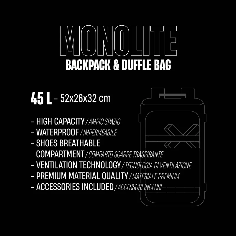 Monolite 45L Backpack & Duffle Bag Black/Pink