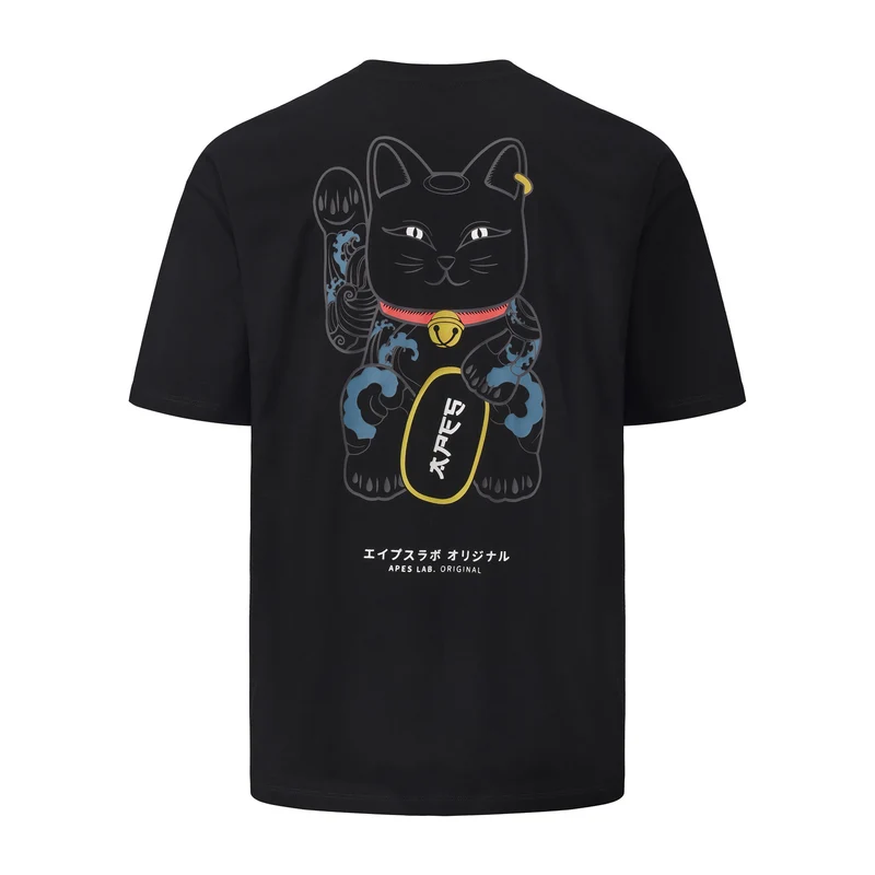 Apes Lab. Original Maneki Neko Boxy Tshirt - Black