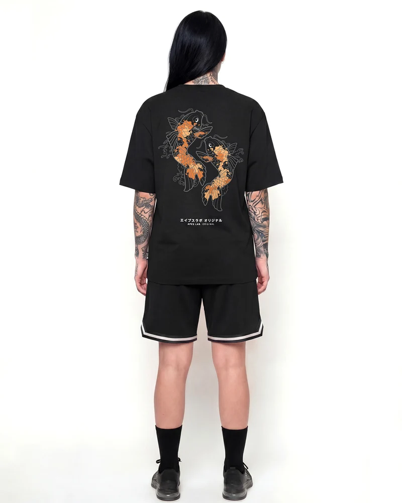 Apes Lab. Original Koi Boxy Tshirt - Black