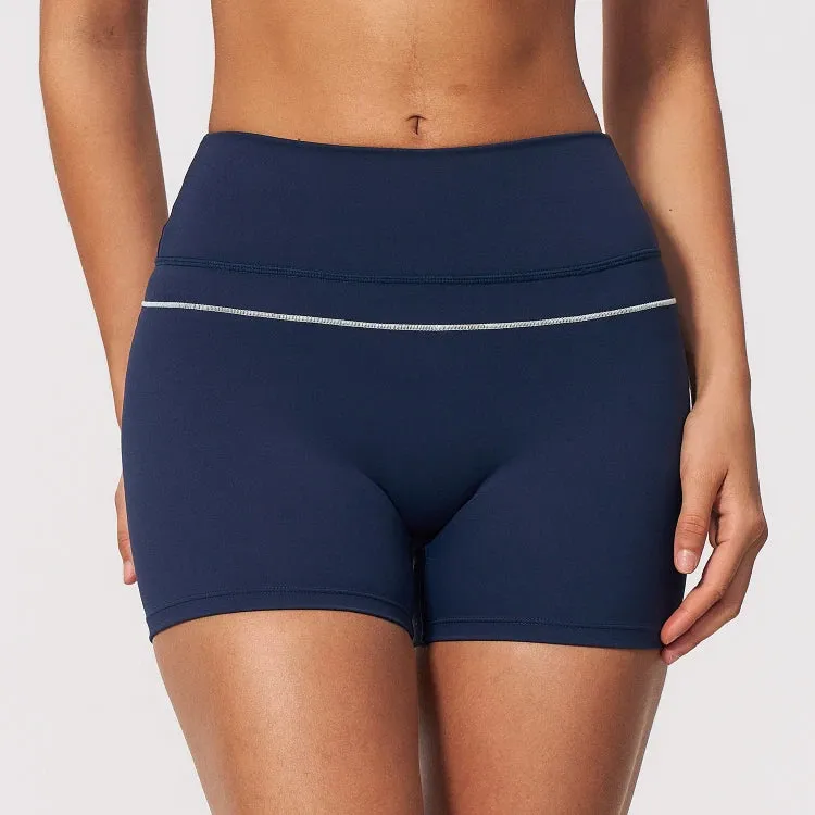 SPARK 2026 New Women's Color-Block High-Waisted Athletic Shorts ZC9615