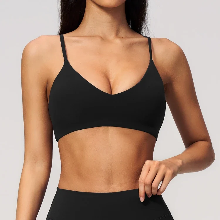 SPARK New Women's V-neck Brushed Yoga Bra ZC9616