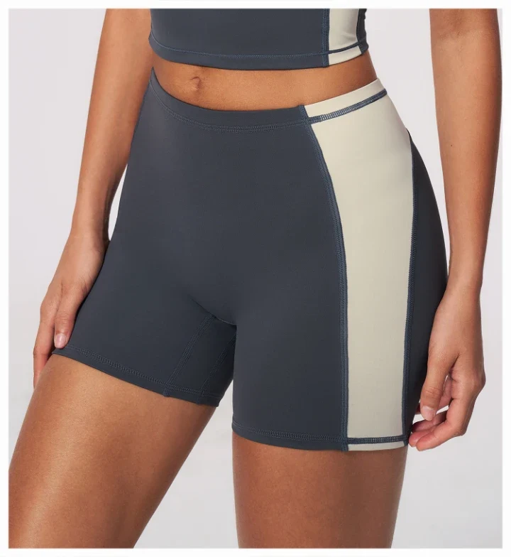 SPARK High Waist Color Block Peach Lift Butt Yoga Shorts ZC2567
