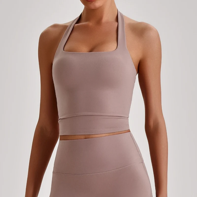 SPARK Women's Naked-Feel Halter Backless Yoga Tank Top LQ4150
