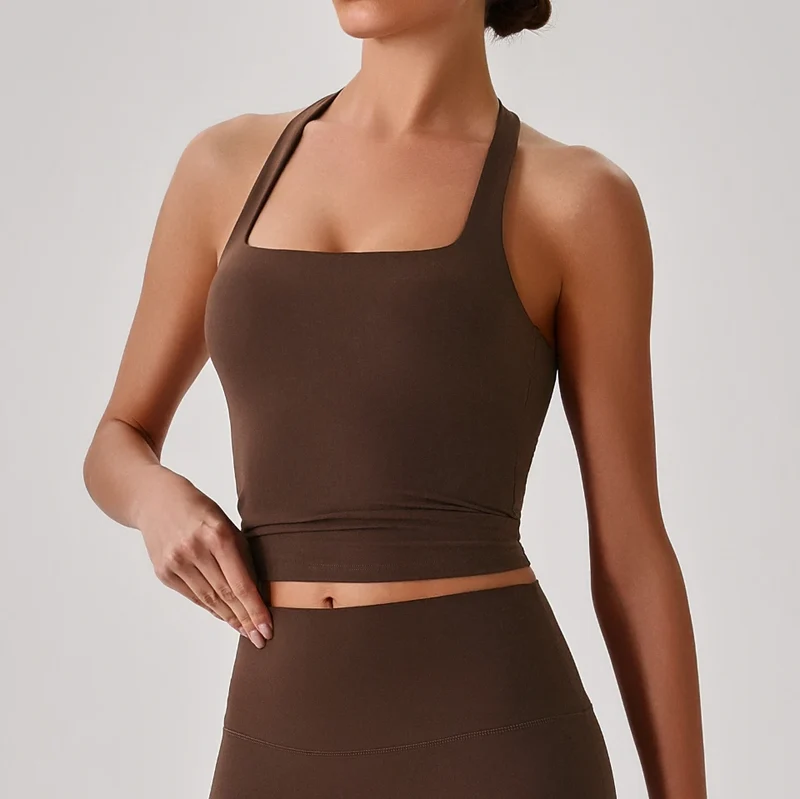 SPARK Women's Naked-Feel Halter Backless Yoga Tank Top LQ4150