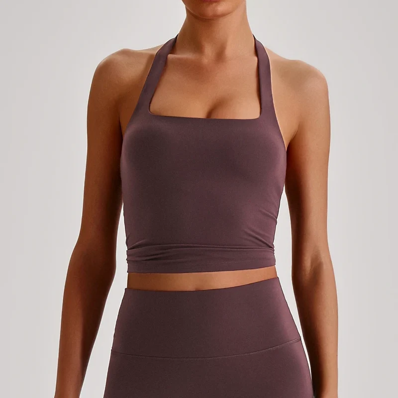 SPARK Women's Naked-Feel Halter Backless Yoga Tank Top LQ4150