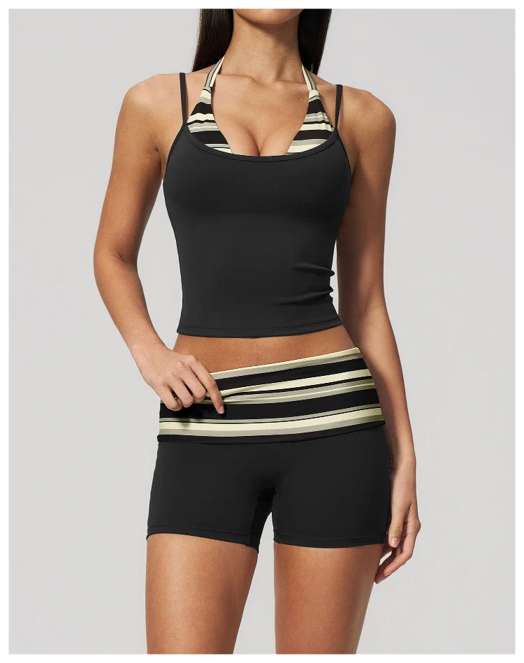 SPARK New Color-blocked Polka Dot Yoga Tank Top ZC4549