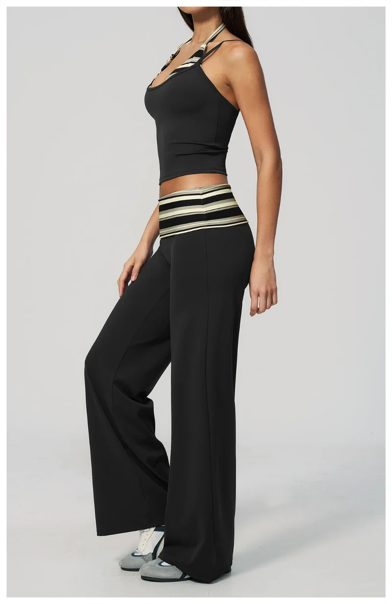 SPARK Retro Polka Dot Fold-Over Yoga Pants ZC4549