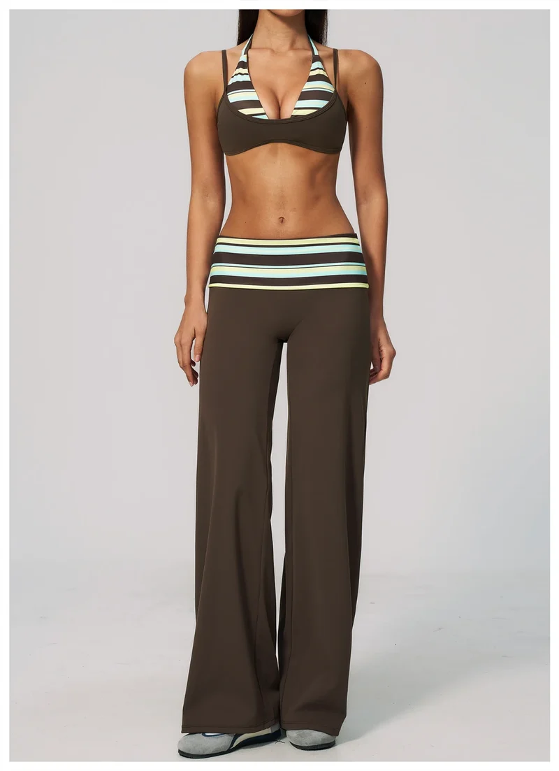 SPARK Retro Polka Dot Fold-Over Yoga Pants ZC4549