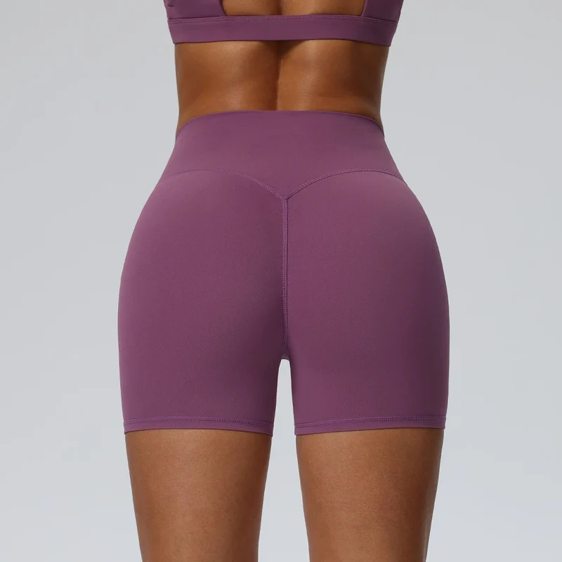 SPARK Women's High-waisted Tight Hip-lifting Yoga Shorts YEL62426