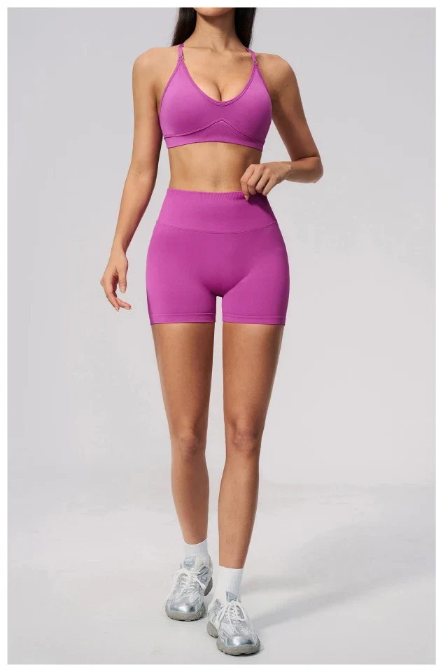 SPARK Seamless Ribbed 3-Way Convertible Yoga Sports Bra ZC3597