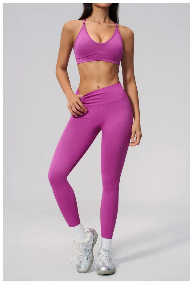 SPARK Seamless Ribbed 3-Way Convertible Yoga Sports Bra ZC3597