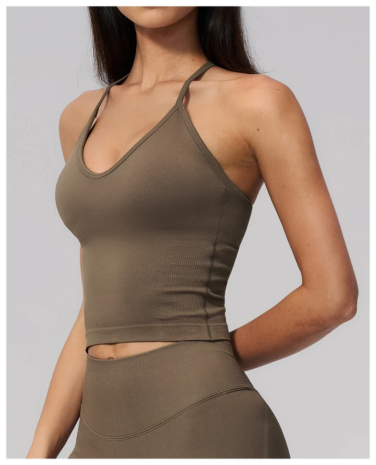 SPARK Seamless Halter Neck Y-Back Yoga Fitness Tank Top ZC3597
