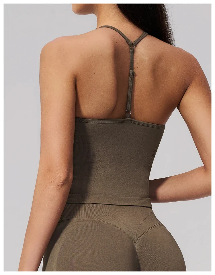 SPARK Seamless Halter Neck Y-Back Yoga Fitness Tank Top ZC3597