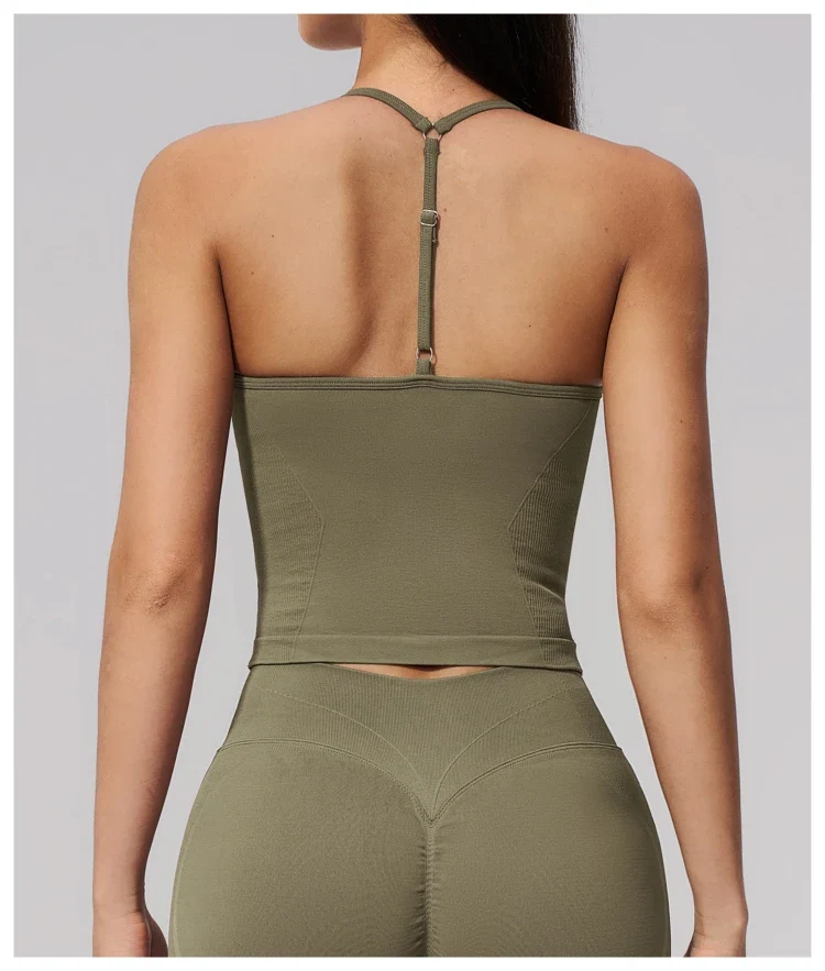 SPARK Seamless Halter Neck Y-Back Yoga Fitness Tank Top ZC3597