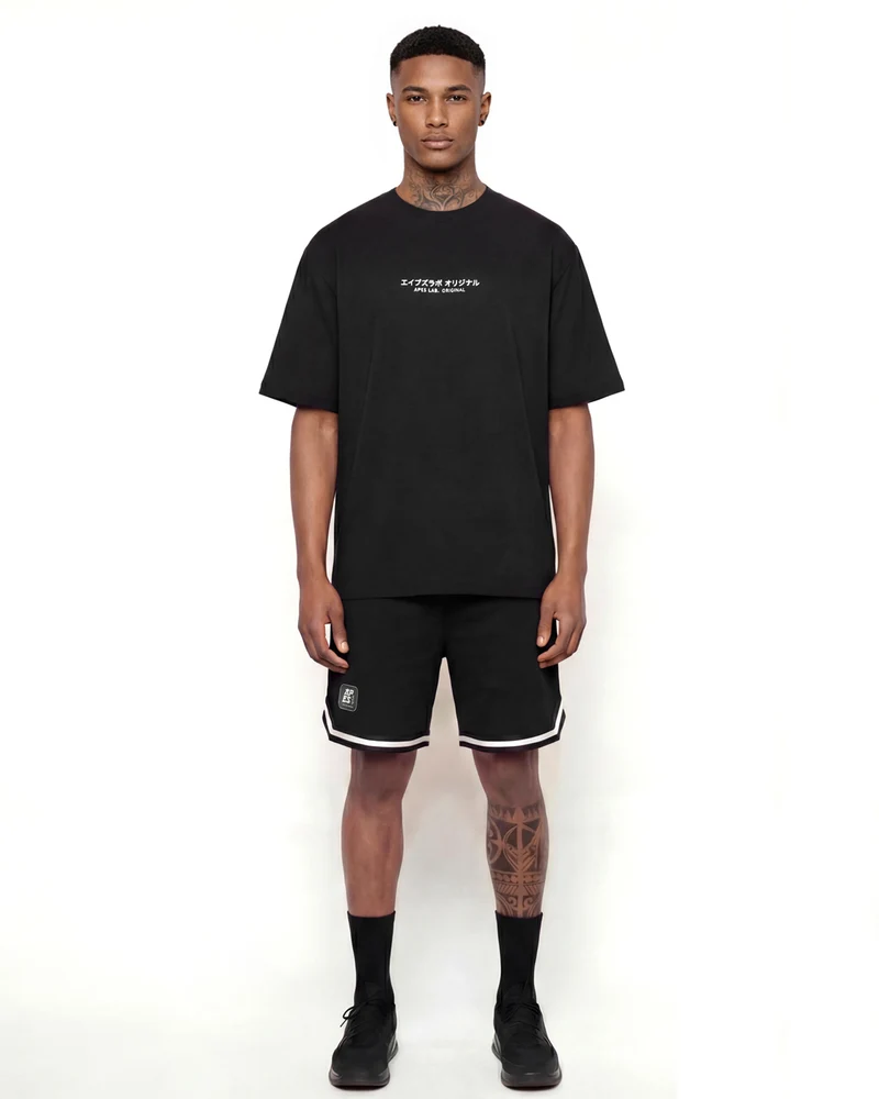 Apes Lab. Original Japan Stamp Boxy Tshirt - Black