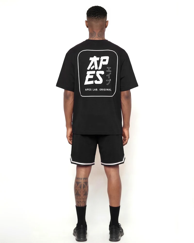 Apes Lab. Original Japan Stamp Basket Shorts - Black