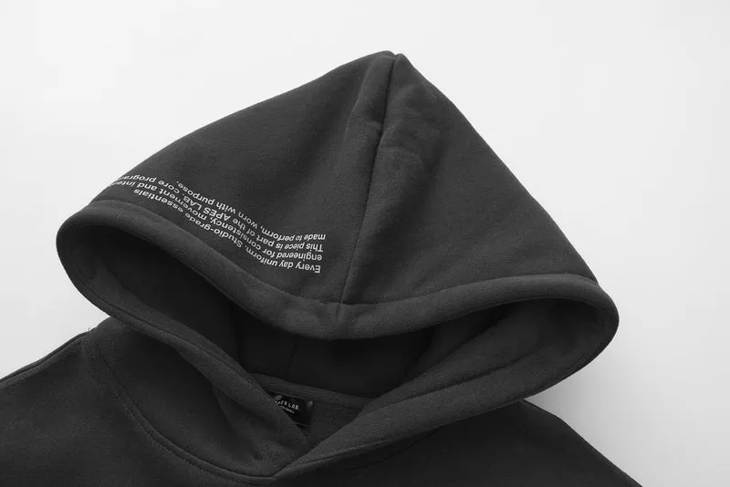 Apes Essentials UNIT Crop Oversize Hoodie - Dark Gray