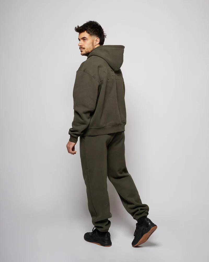 Apes Essentials UNIT Boxy Double Zip Hoodie - Dark Gray