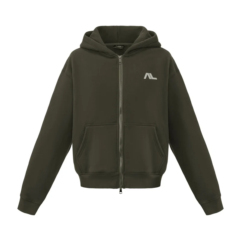 Apes Essentials UNIT Boxy Double Zip Hoodie - Dark Gray