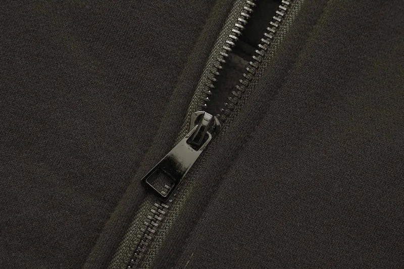 Apes Essentials UNIT Boxy Double Zip Hoodie - Dark Gray