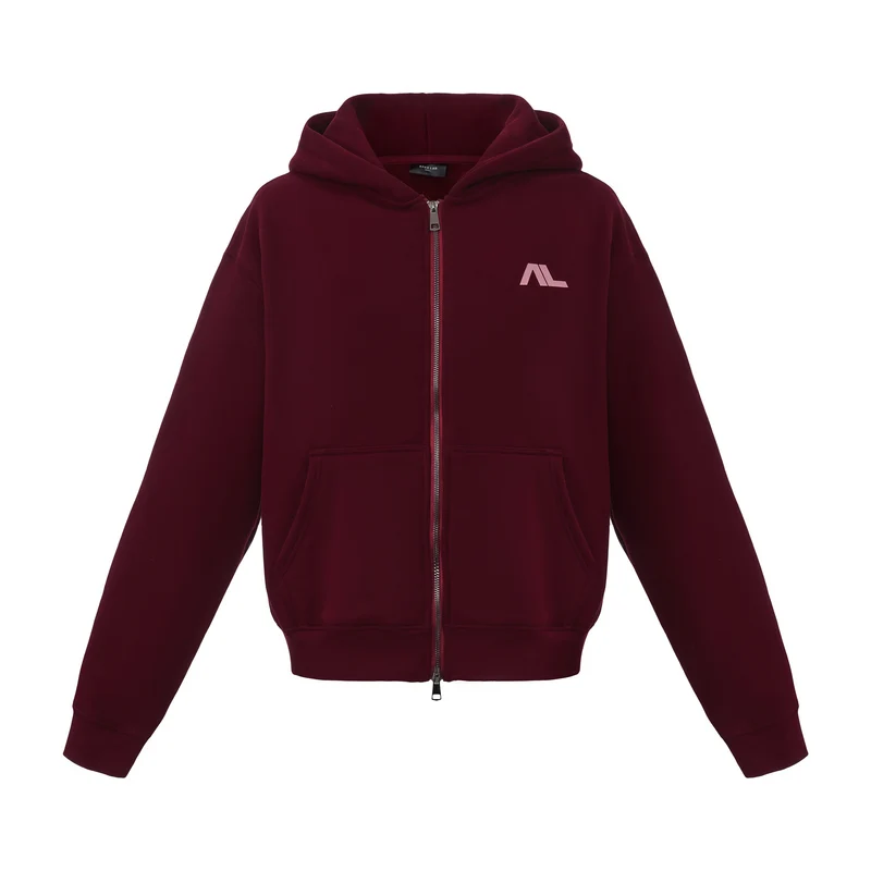 Apes Essentials UNIT Boxy Double Zip Hoodie - Red Velvet