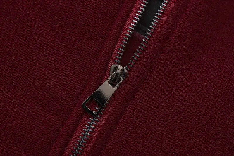 Apes Essentials UNIT Boxy Double Zip Hoodie - Red Velvet
