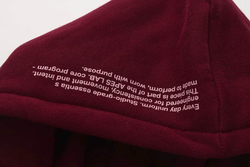 Apes Essentials UNIT Boxy Double Zip Hoodie - Red Velvet