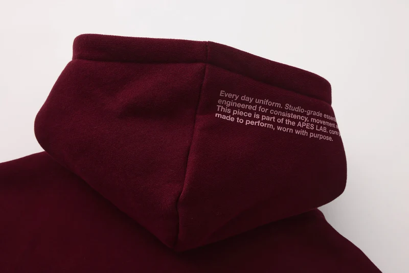 Apes Essentials UNIT Boxy Double Zip Hoodie - Red Velvet