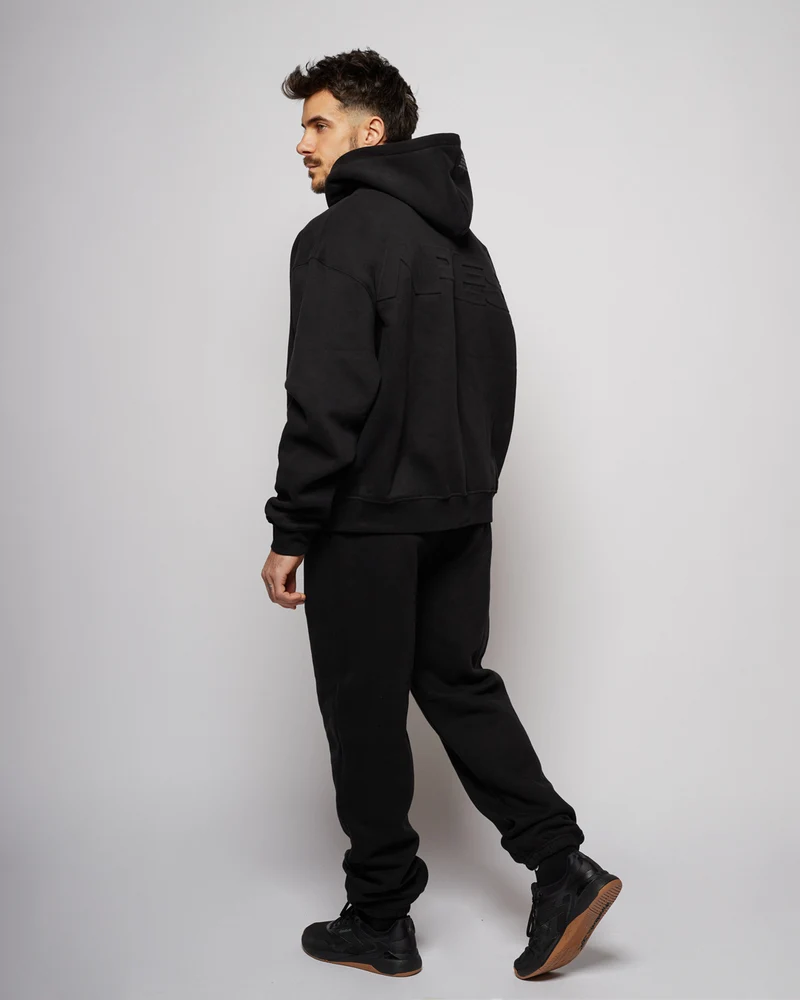 Apes Essentials UNIT Boxy Double Zip Hoodie - Black