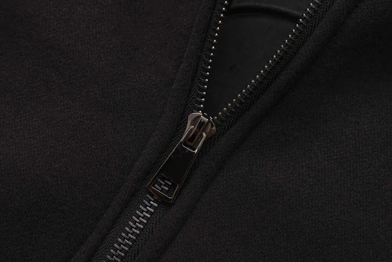 Apes Essentials UNIT Boxy Double Zip Hoodie - Black