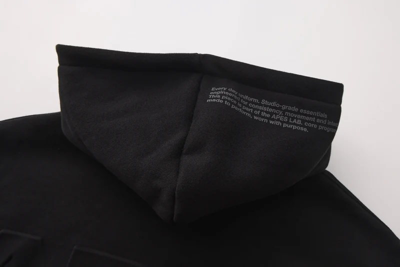 Apes Essentials UNIT Boxy Double Zip Hoodie - Black
