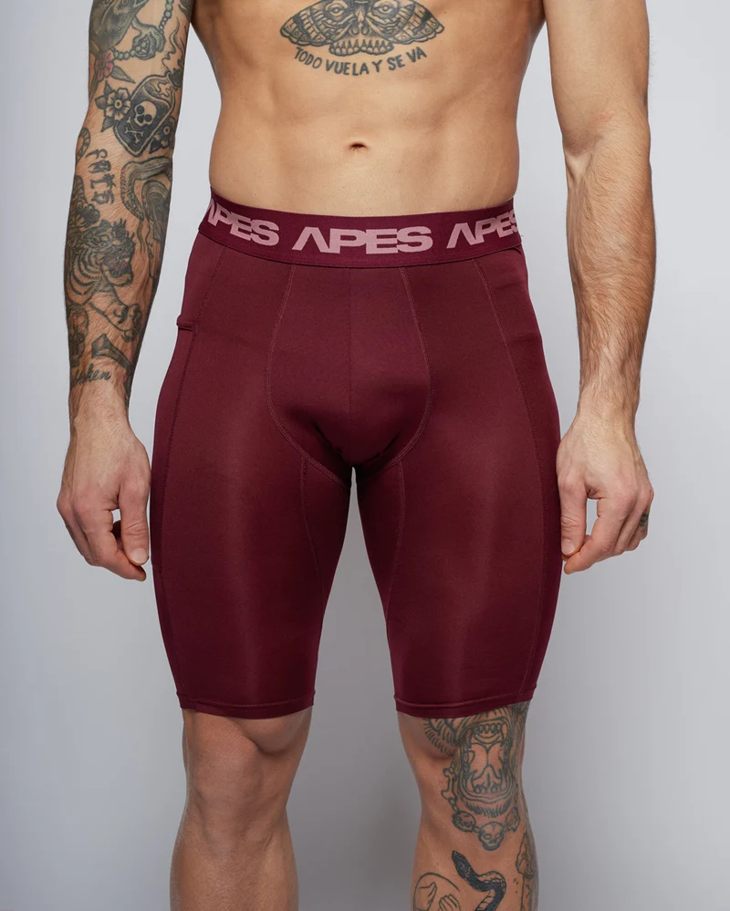 Apes Essentials Skin Compression Shorts - Red Velvet